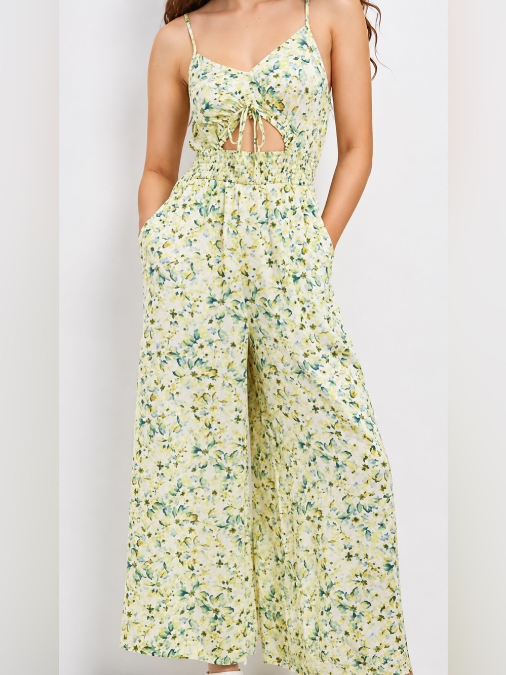 American Eagle floral cut out jumpsuit, small